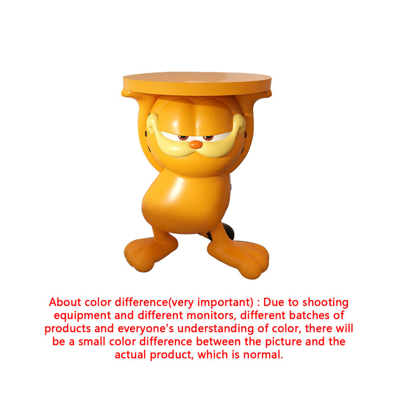 Orren Ellis Cartoon Resin Movable Garfield Cat Side Table Ornament